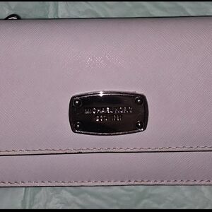 Michael Kors White Wallet with Silver Accent